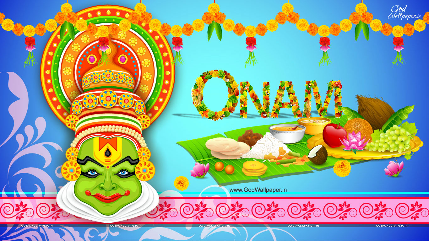 Happy Onam Wallpaper Background Stock Vector - Illustration of onam, event:  55099767