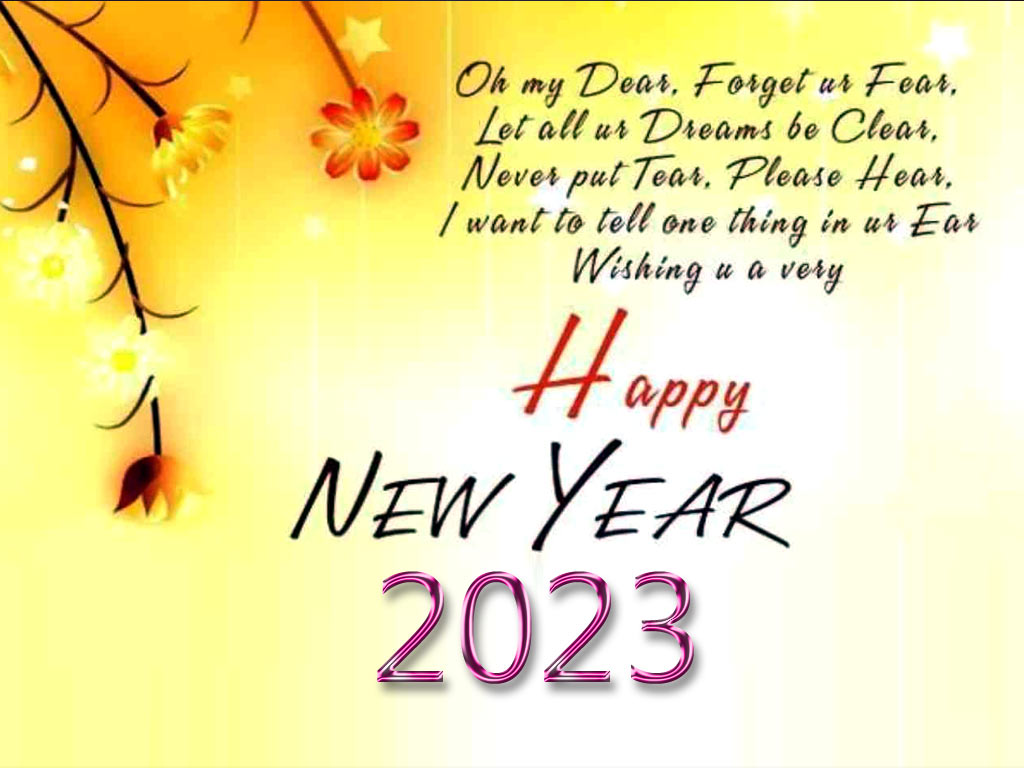 Happy New Year 2023 Shayari Wallpaper Download HD Free